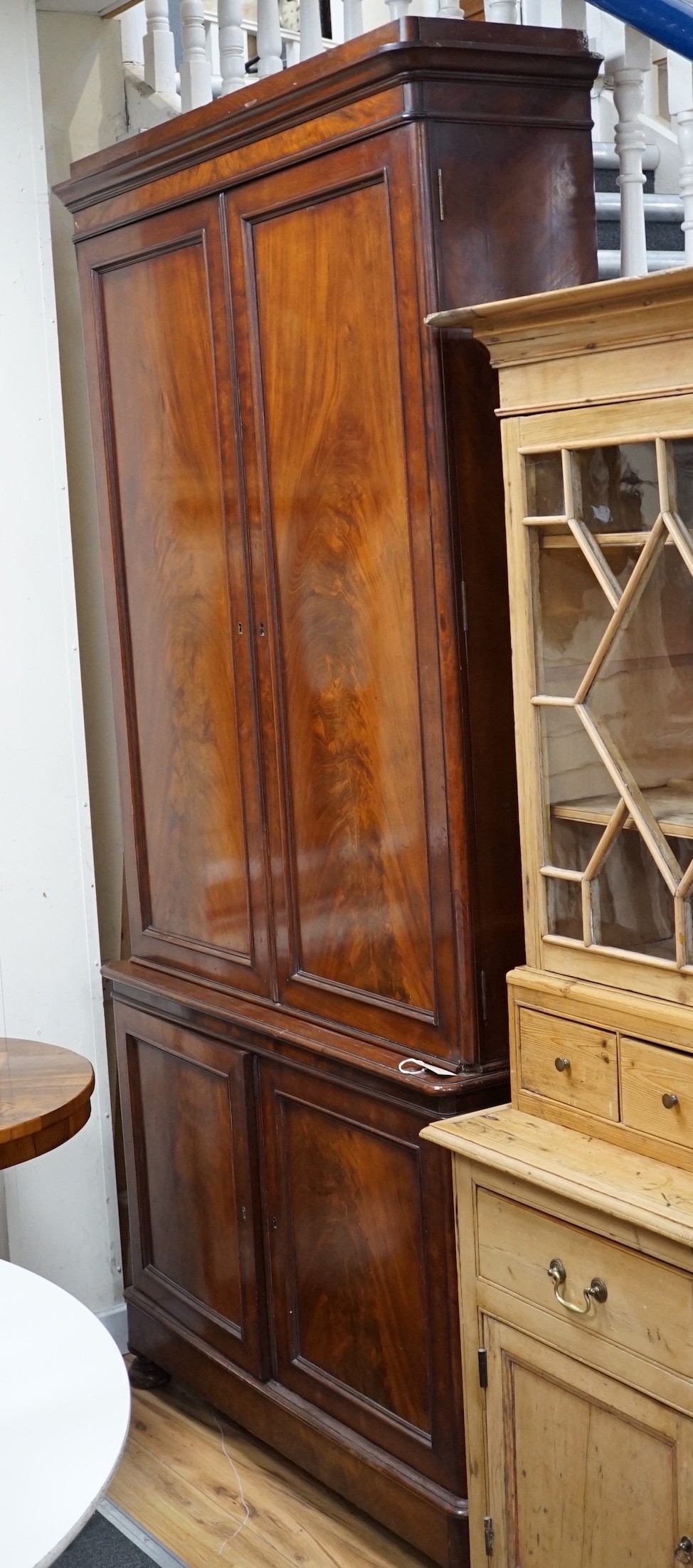 A 19th French mahogany library bookcase, width 110cm, height 221cm *Please note the sale commences at 9am.